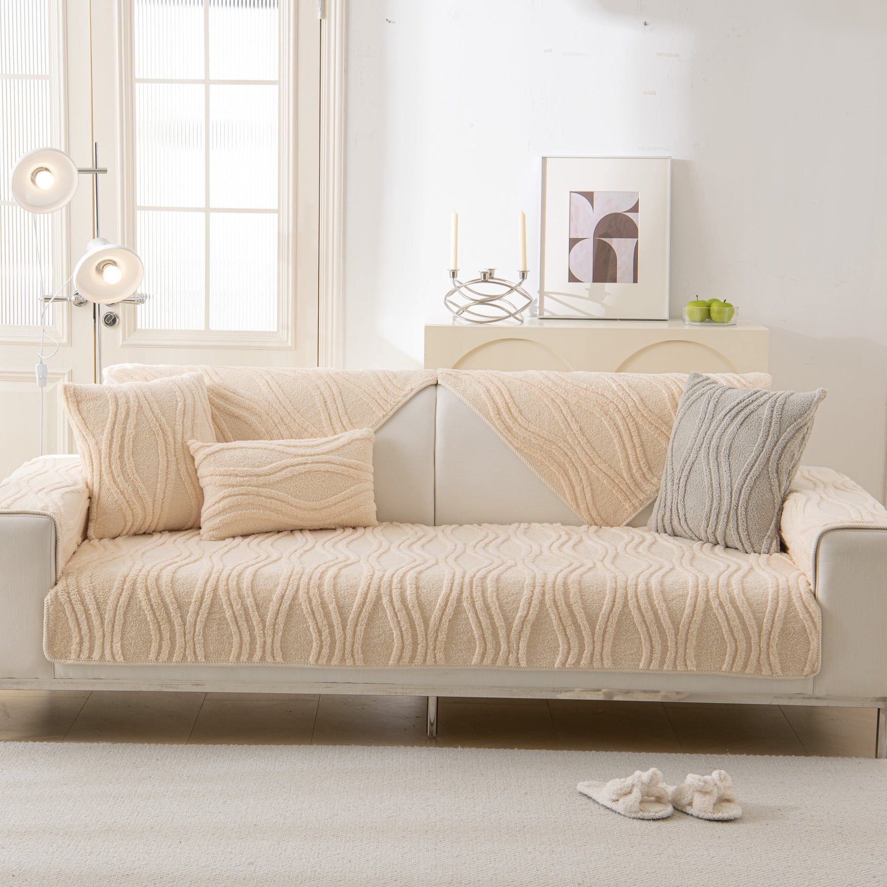 Winter Thickened Non-slip Blanket, Three-Dimensional Embossed Cotton Velvet Sofa Cover - Ornate Home