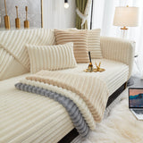 Winter Thickened Rabbit Plush Non-slip Sofa Cushion, Faux Fur Fluffy Furniture Protector - Ornate Home