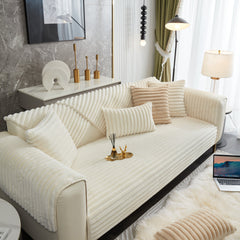 Winter Thickened Rabbit Plush Non-slip Sofa Cushion, Faux Fur Fluffy Furniture Protector - Ornate Home