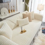 Winter Thickened Rabbit Plush Non-slip Sofa Cushion, Faux Fur Fluffy Furniture Protector - Ornate Home