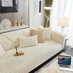 Winter Thickened Rabbit Plush Non-slip Sofa Cushion, Faux Fur Fluffy Furniture Protector - Ornate Home