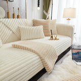 Winter Thickened Rabbit Plush Non-slip Sofa Cushion, Faux Fur Fluffy Furniture Protector - Ornate Home