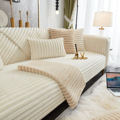 Winter Thickened Rabbit Plush Non-slip Sofa Cushion, Faux Fur Fluffy Furniture Protector - Ornate Home