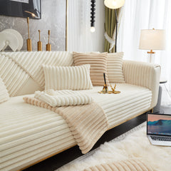 Winter Thickened Rabbit Plush Non-slip Sofa Cushion, Faux Fur Fluffy Furniture Protector - Ornate Home