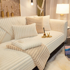 Winter Thickened Rabbit Plush Non-slip Sofa Cushion, Faux Fur Fluffy Furniture Protector - Ornate Home