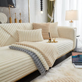 Winter Thickened Rabbit Plush Non-slip Sofa Cushion, Faux Fur Fluffy Furniture Protector - Ornate Home