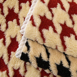 Winter Thickened Sherpa Fleece Houndstooth Sofa Cushion, Non-slip Sofa Cover with Plush - Ornate Home