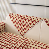 Winter Thickened Sherpa Fleece Houndstooth Sofa Cushion, Non-slip Sofa Cover with Plush - Ornate Home