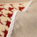 Winter Thickened Sherpa Fleece Houndstooth Sofa Cushion, Non-slip Sofa Cover with Plush - Ornate Home
