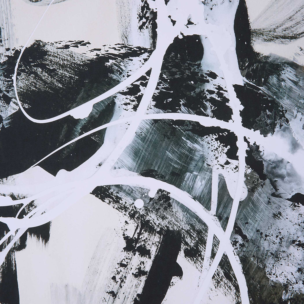 Winterland Black/Brown/White Abstract Prints (Set of 2) - Ornate Home