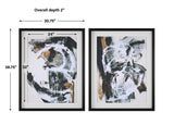 Winterland Black/Brown/White Abstract Prints (Set of 2) - Ornate Home