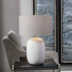 Winterscape White Glaze Table Lamp - Ornate Home