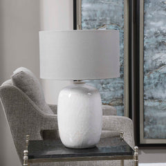 Winterscape White Glaze Table Lamp - Ornate Home