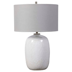 Winterscape White Glaze Table Lamp - Ornate Home