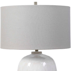 Winterscape White Glaze Table Lamp - Ornate Home