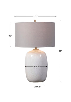 Winterscape White Glaze Table Lamp - Ornate Home