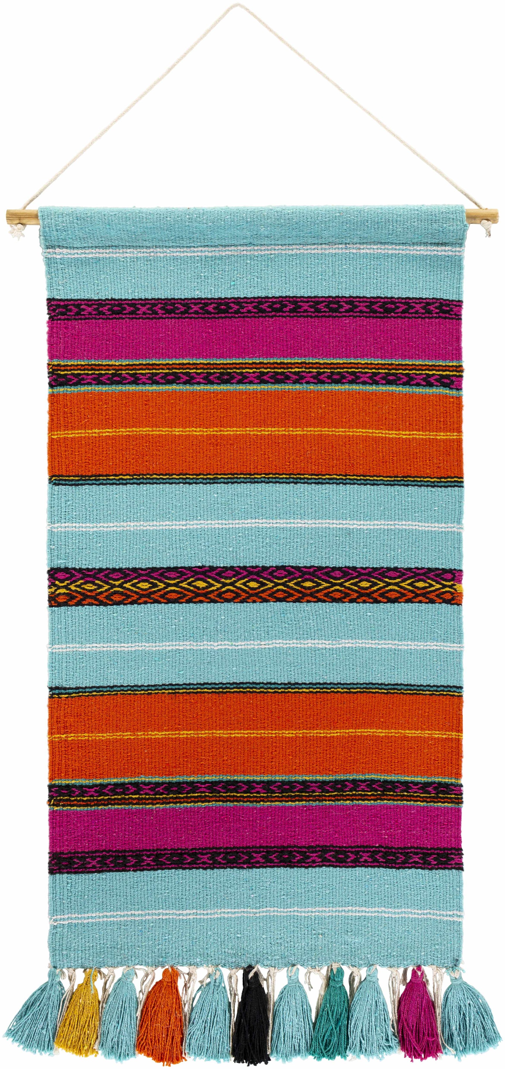 Wiri Multicolor Striped Tassel Wall Hanging - Clearance - Ornate Home