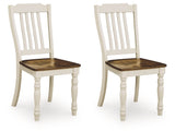 Wirloni Antique White/Brown Dining Chair ( Set of 2) - Ornate Home