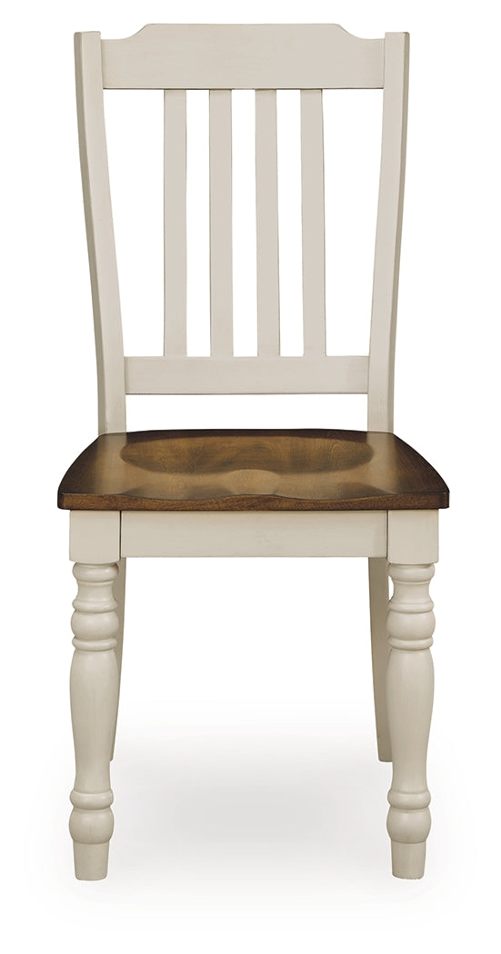 Wirloni Antique White/Brown Dining Chair ( Set of 2) - Ornate Home