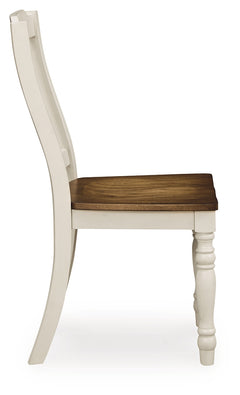 Wirloni Antique White/Brown Dining Chair ( Set of 2) - Ornate Home