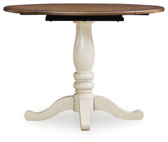 Wirloni Antique White/Brown Dining Drop Leaf Table - Ornate Home