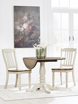 Wirloni Antique White/Brown Dining Table and 2 Chairs (Online Special Price) - Ornate Home