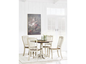 Wirloni Antique White/Brown Dining Table and 4 Chairs - Ornate Home