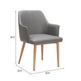 Wisom Gray Dining Chair (Set of 2) - Ornate Home