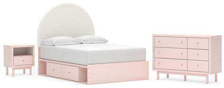 Wistenpine Blush Full Storage Bed, Dresser and Nightstand - Ornate Home