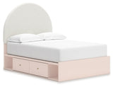 Wistenpine Blush Full Upholstered Panel Youth Bed with Storage (4 drawers) - Ornate Home