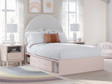 Wistenpine Blush Full Upholstered Panel Youth Bed with Storage (4 drawers) - Ornate Home