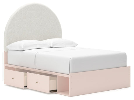Wistenpine Blush Full Upholstered Panel Youth Bed with Storage (4 drawers) - Ornate Home