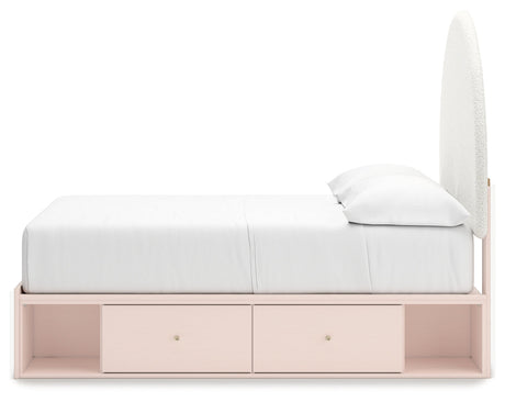 Wistenpine Blush Full Upholstered Panel Youth Bed with Storage (4 drawers) - Ornate Home