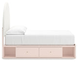 Wistenpine Blush Full Upholstered Panel Youth Bed with Storage (4 drawers) - Ornate Home