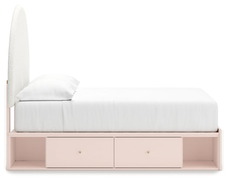 Wistenpine Blush Full Upholstered Panel Youth Bed with Storage (4 drawers) - Ornate Home