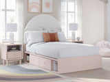 Wistenpine Blush Full Upholstered Panel Youth Bed with Storage - Ornate Home
