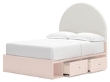 Wistenpine Blush Full Upholstered Panel Youth Bed with Storage - Ornate Home