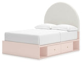 Wistenpine Blush Full Upholstered Panel Youth Bed with Storage - Ornate Home
