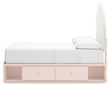 Wistenpine Blush Full Upholstered Panel Youth Bed with Storage - Ornate Home