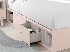 Wistenpine Blush Full Upholstered Panel Youth Bed with Storage - Ornate Home