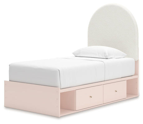Wistenpine Blush Twin Upholstered Panel Youth Bed with Storage (2 drawers) - Ornate Home