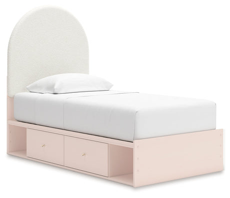 Wistenpine Blush Twin Upholstered Panel Youth Bed with Storage (4 drawers) - Ornate Home