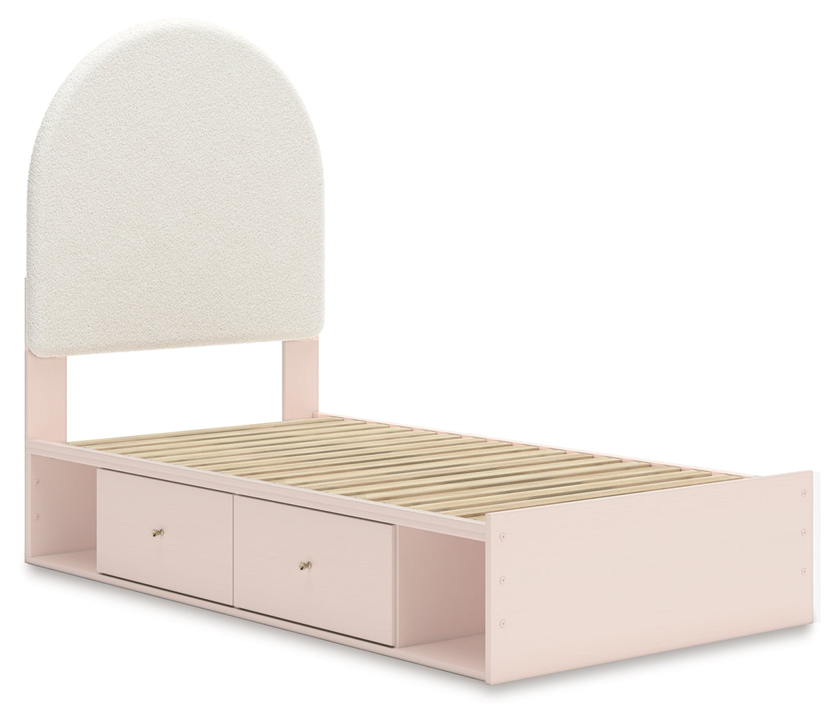 Wistenpine Blush Twin Upholstered Panel Youth Bed with Storage (4 drawers) - Ornate Home
