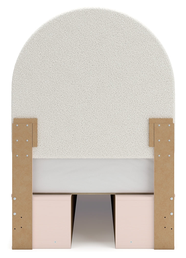 Wistenpine Blush Twin Upholstered Panel Youth Bed with Storage (4 drawers) - Ornate Home