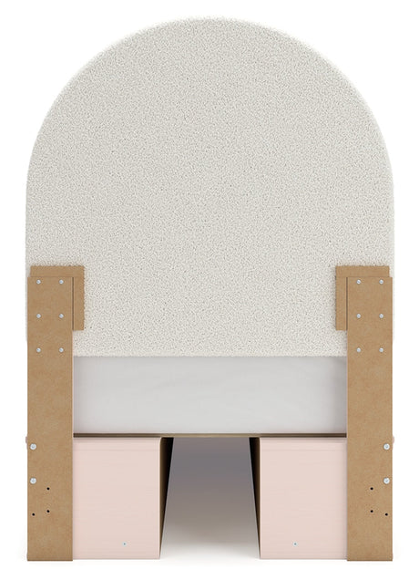 Wistenpine Blush Twin Upholstered Panel Youth Bed with Storage (4 drawers) - Ornate Home