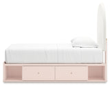 Wistenpine Blush Twin Upholstered Panel Youth Bed with Storage (4 drawers) - Ornate Home