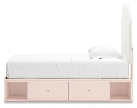 Wistenpine Blush Twin Upholstered Panel Youth Bed with Storage (4 drawers) - Ornate Home