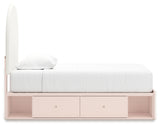 Wistenpine Blush Twin Upholstered Panel Youth Bed with Storage (4 drawers) - Ornate Home