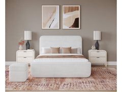 Wisteria California King  Upholstered Platform Bed in Frosty Corduroy - Ornate Home