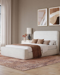 Wisteria California King  Upholstered Platform Bed in Frosty Corduroy - Ornate Home